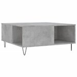 vidaXL Table basse gris béton 80x80x36 5 cm bois d'ingénierie