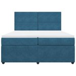 vidaXL Sommier à lattes de lit et matelas Bleu 200x200 cm velours