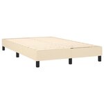 vidaXL Sommier à lattes de lit avec matelas LED Crème 120x200 cm Tissu