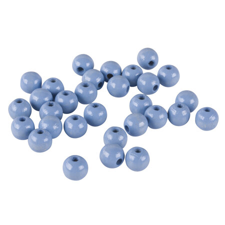 Perle bois Bleu clair Ronde Ø8 mm 82 pièc.