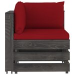 Vidaxl salon de jardin 4 places avec coussins bois imprégné de gris