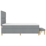Lit à ressort avec matelas et banc vidaXL Gris clair 140x200 cm Tissu
