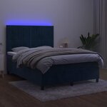 vidaXL Sommier à lattes de lit avec matelas LED Bleu foncé 140x190 cm