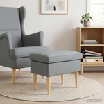vidaXL Pouf Gris clair 55 x 35 x 41 cm Polyester