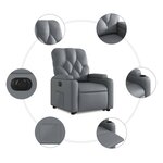 vidaXL Fauteuil inclinable électrique gris similicuir