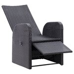 vidaXL Chaises de jardin inclinables coussins 2Pièces Noir Résine tressée