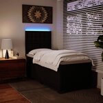 vidaXL Sommier à lattes de lit avec matelas Noir 100x200 cm Similicuir