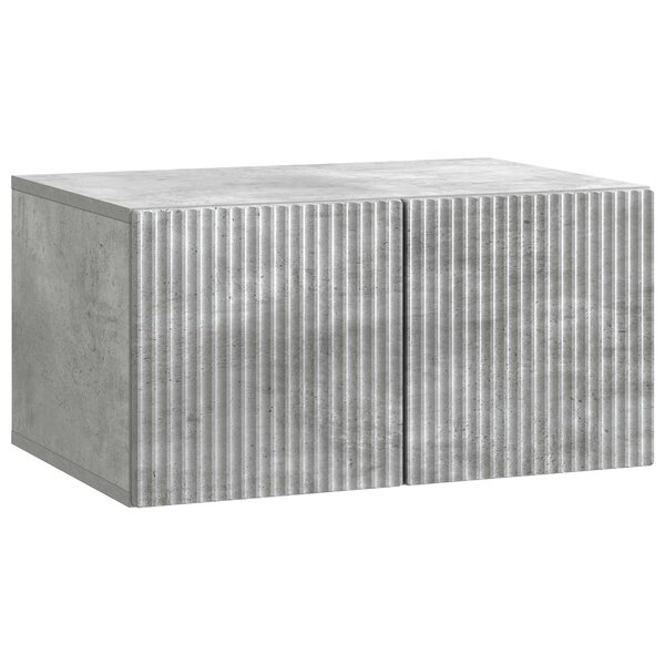 vidaXL Meuble TV mural 59 5 x 41 x 30 cm Gris béton Bois d'ingénierie