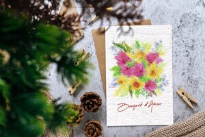 Carte à planter bouquet d'amour