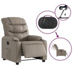 vidaXL Fauteuil inclinable électrique Cappuccino Similicuir