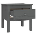 vidaXL Table d'appoint Gris 50x50x49 cm Bois massif de pin