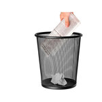 Corbeille à papier q-connect maille métallique forme circulaire 8.3l 235x260x190mm coloris noir