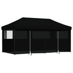 vidaXL Tente de réception pliable escamotable 4 parois latérales noir