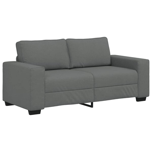 vidaXL Canapé à 2 places gris foncé 140 cm tissu