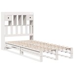 vidaXL Lit bibliothèque sans matelas blanc 90x190cm bois de pin massif