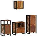 vidaXL Ensemble de mobilier de salle de bain avec étagère 4 Pièces