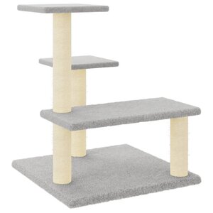 vidaXL Arbre à chat avec griffoirs en sisal gris clair 61 cm