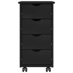 vidaXL Cabinet roulant Noir 34 x 39 x 65 5 cm Bois de Pin Massif