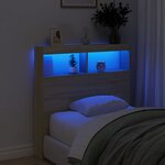 vidaXL Armoire tête de lit avec LED chêne sonoma 100x17x102 cm