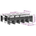 vidaXL Ensemble à manger de jardin et coussins 11 Pièces marron rotin
