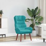vidaXL Fauteuil relaxant Turquoise 69 x 74 x 93 cm Velours