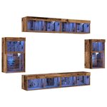 vidaXL Ensemble meuble TV 8 Pièces Bois ancien Bois d'ingénierie
