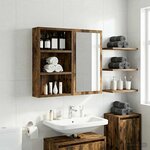 vidaXL Armoire murale de salle de bain Chêne Fumé 30 x 10 x 50 cm