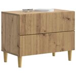 vidaXL Cabinet de chevet avec tiroir Chêne artisanal 62 x 34 5 x 48 cm