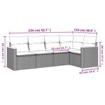 vidaXL Salon de jardin avec coussins 5 Pièces beige résine tressée