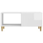 vidaXL Table basse Blanc brillant 90 x 50 x 40 cm Bois d'ingénierie