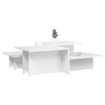 vidaXL Tables basses 2 Pièces blanc brillant bois d'ingénierie