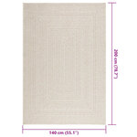 vidaXL Tapis ZIZUR crème 140x200 cm aspect de jute intérieur extérieur