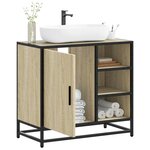 vidaXL Meuble de salle de bain avec lavabo Chêne Sonoma 65 x 33 x 60 cm Bois d'ingénierie