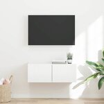 vidaXL Meuble TV mural Blanc 60 x 31 x 29.5 cm Bois d'ingénierie