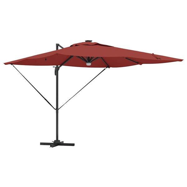 vidaXL Parasol Roma Rouge 286 x 284 x 270 cm Aluminium et polyester