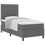 vidaXL Lit à ressorts avec matelas Gris foncé 90 x 190 cm tissu