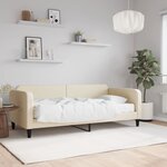 vidaXL Lit de jour avec matelas crème 90x200 cm tissu