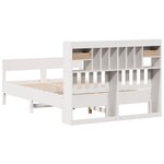 vidaXL Lit bibliothèque sans matelas blanc 160x200 cm bois pin massif