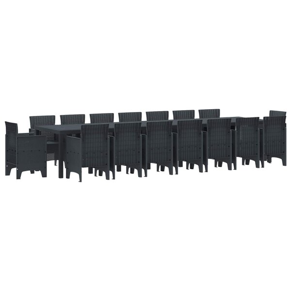 vidaXL Ensemble de salle à manger de jardin avec coussins 17 Pièces