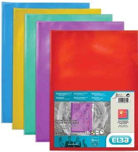 Lot de 10 Pochettes coin A4 (21x29 7 cm) PVC150 Lisse Ultra Resistante Vert OXFORD