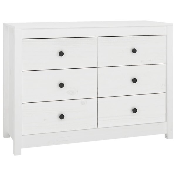 vidaXL Armoire latérale Blanc 100x40x72 cm Bois de pin massif