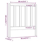 vidaXL Tête de lit Gris 96x4x100 cm Bois massif de pin