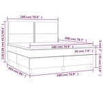 vidaXL Sommier à lattes de lit et matelas et LED Gris clair 180x200 cm