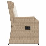 vidaXL Chaises inclinables de jardin lot de 2 et coussins beige rotin