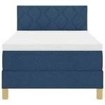 vidaXL Lit à ressorts avec coussin Bleu 90 x 190 cm tissu