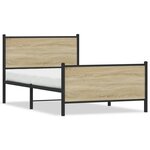 vidaXL Cadre de lit en métal sans matelas chêne sonoma 100x190 cm