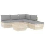 vidaXL Salon de jardin palette 6 Pièces avec coussins bois d'épicéa