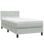 vidaXL Sommier à lattes de lit et matelas gris clair 100x210cm velours
