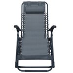 vidaXL Chaise pliable de terrasse Gris Textilène