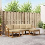 vidaXL Ensemble de canapés d'extérieur 6 Pièces Naturel et Beige
